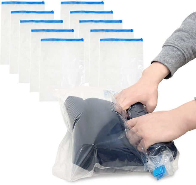 카마모 청소기 필요 없는 맨손 압축팩 소형 10개 세트, 1개, 10개입