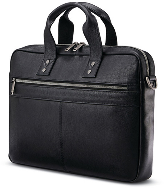 샘소나이트 클래식 레더 슬림 브리프 명품 비지니스 가죽 서류가방 (블랙)