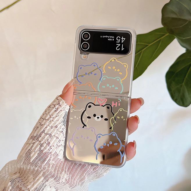 얌코 갤럭시 z플립3 z플립4 z플립5 z플립6 z플립7 힌지보호 스트랩 휴대폰 케이스 거울