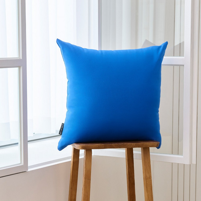 플랫화이트 빵빵하고 오래 사용하는 방수 인테리어용 쇼파 쿠션 (솜+커버), 블루