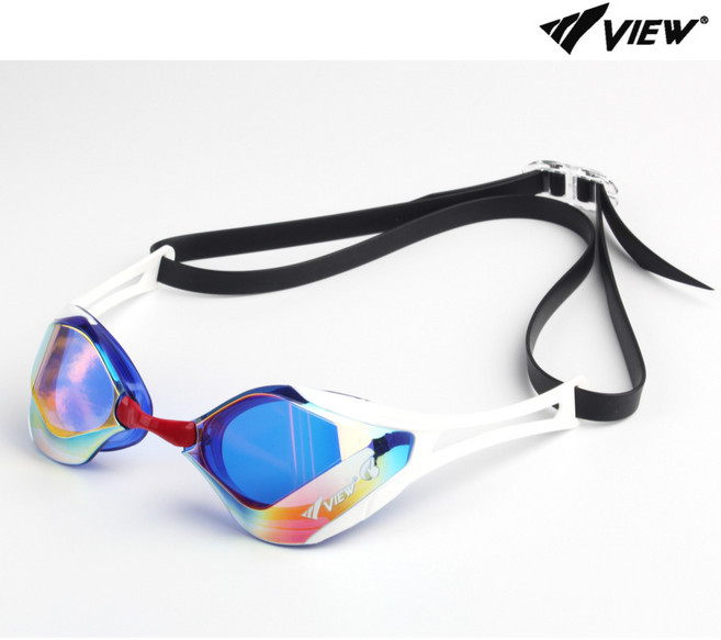 뷰 블레이드F 제로 V128SAM 미러 노패킹 수경 VIEW 선수용 물안경 안티포그, V128SAM SKBL