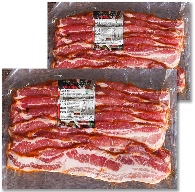 클라식소시지 클라식 돈육 100% 수제베이컨, 500g, 2개