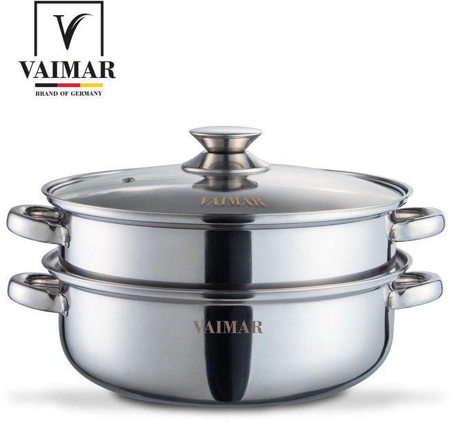 인덕션 찜솥 28cm 스테인레스 2단 다양열가능 가벼운찜솥 찜냄비 스텐찜솥, 1개