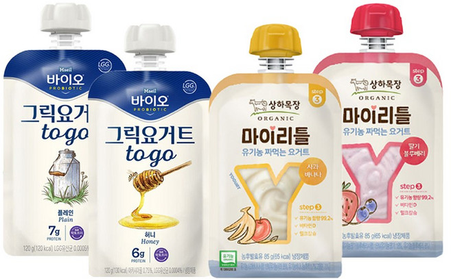 매일바이오 그릭요거트투고120g 플레인2+허니2+마이리틀요거트85g 사과바나나2+딸기블루베리2/냉장무배, 120g