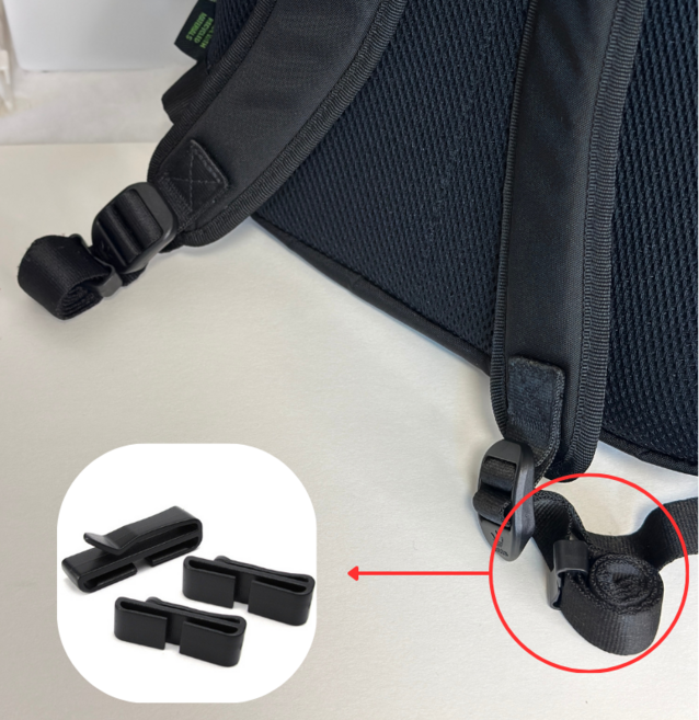 멜로우앤유 가방끈 정리 고정 클립, 10개, 블랙