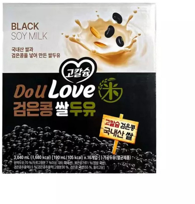 빙그레 고칼슘 검은콩 쌀두유, 190ml, 32개