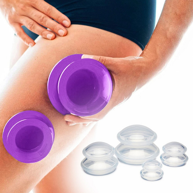 헤잇셀 ANTI-셀룰라이트 허벅지 슬리밍 셀룰라이트 지방 흡입 마사지 컵 괄사, 투명-1세트(SMLXL), 1세트