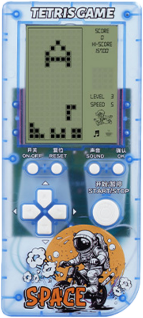 俄羅斯方塊遊戲機 23合一懷舊經典掌上遊戲機, 藍色太空人款(需自備兩顆四號電池)