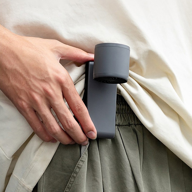 파인굿즈 BLDC 클립냉각선풍기 휴대용 손손풍기 목 넥밴드 집게 허리 선풍기, 그레이