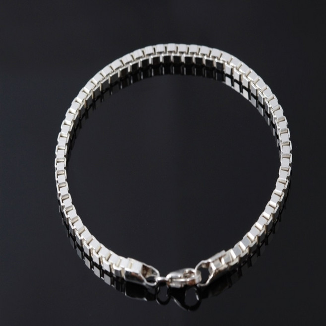 탁재훈 여자 남자 은팔찌 925 실버 체인 순은 팔찌 커플 선물 3mm