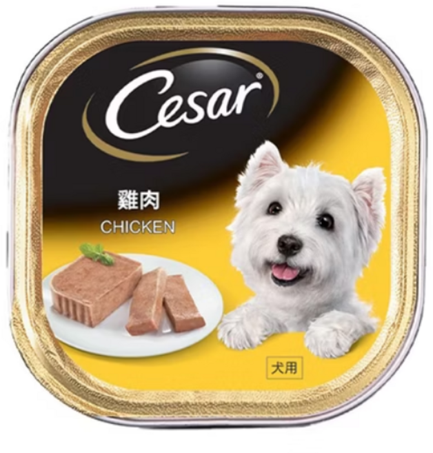 Cesar 西莎 牛肉精緻風味餐盒 寵物狗罐頭濕糧, 100g, 24個, 雞肉