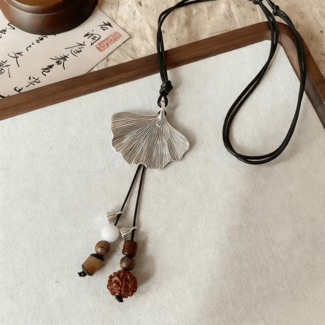 빈티지 나뭇잎 태슬 목걸이 분위기 액세서리