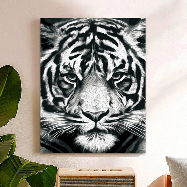 마츠리센 DIY 호랑이 유화그림 그리기 세트, 60cm x 75cm, 1개