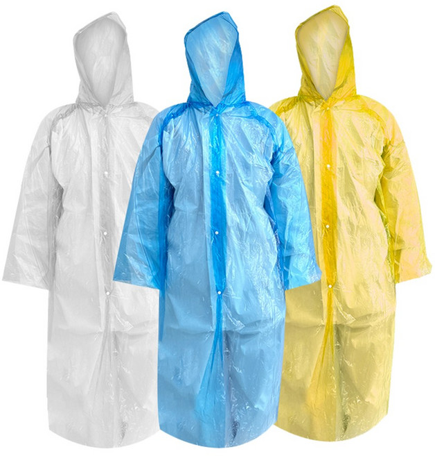 프로덕트랩 PE 일회용 우비 우의 성인용 레인코트 비옷, 10개, 화이트