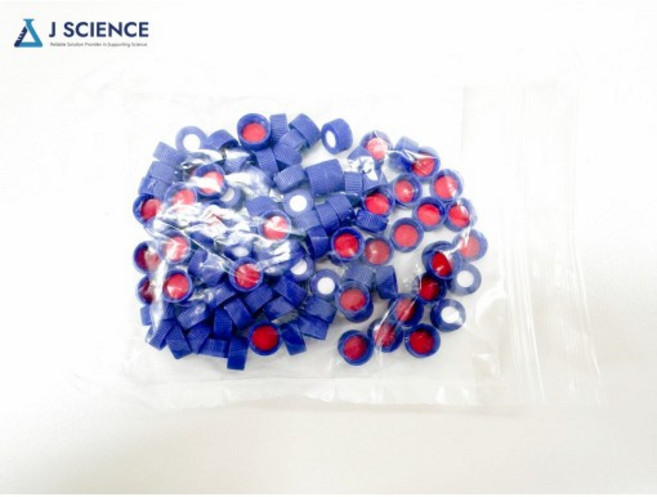 [써모피셔] HPLC 바이알 캡 프리슬릿 Agilent Waters Thermo 호환 100개/팩, 1세트, 클리어 바이알