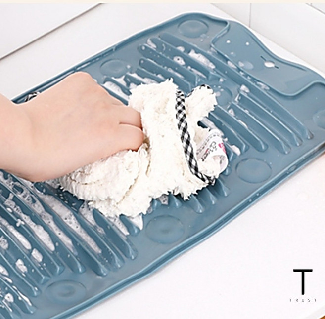 손세탁 손빨래 미니 빨래판 속옷 빨래 세탁 용품 실리콘, 카키, 카키