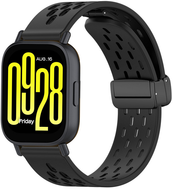 SKENOS 샤오미 워치 S4 레드미워치5 라이트 액티브 갤럭시 어메이즈핏빕6 5 호환 22mm 표준 마그네틱 스포츠 실리콘 스트랩 시계줄, 블랙, 1개