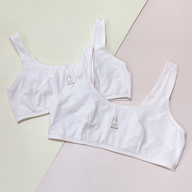 에리페 주니어 여아용 샤샤 플라워 래빗 U형 코튼 브라