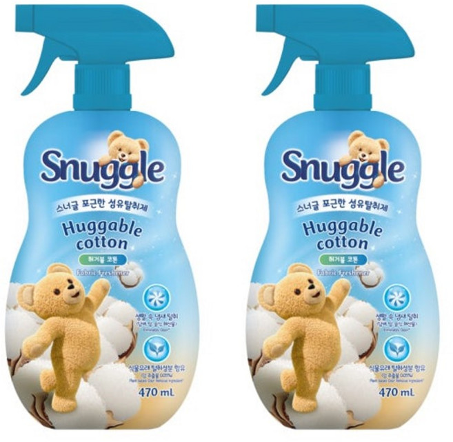 스너글 섬유탈취제 허거블 코튼, 470ml, 2개