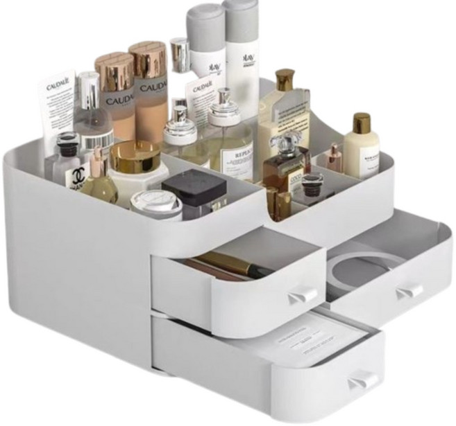 CENDY 화장품 정리함 서랍 수납 정리대, 화이트