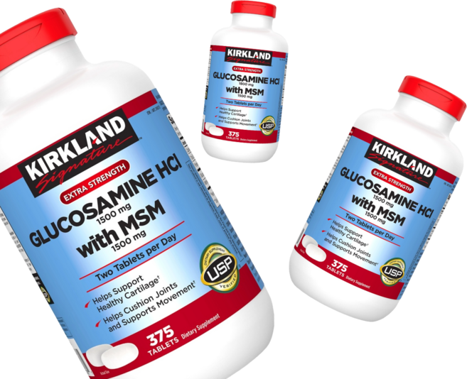 [사은품증정] 커클랜드 글루코사민 MSM 375정 (타블렛) Kirkland Extra Strength Glucosamine with 375tabs, 3개
