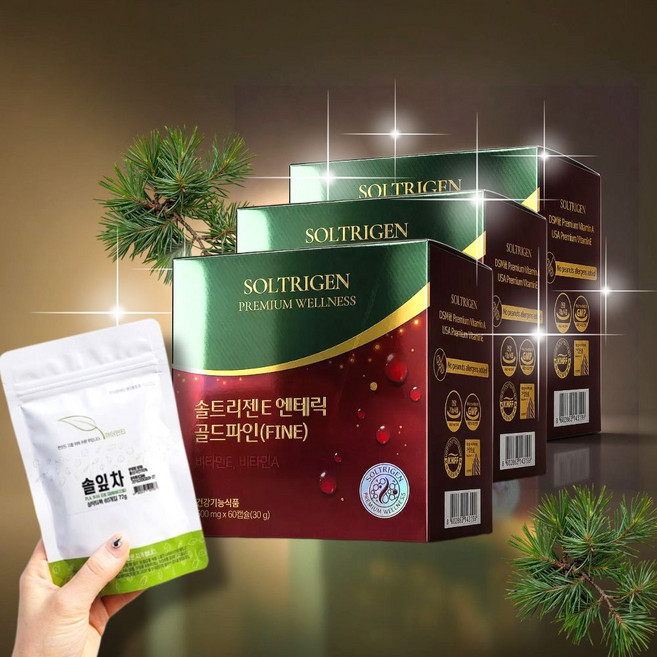 솔잎증류농축 식약청인증 솔잎농축액 추출물 비타민e효능 송침유 적송유 파인오일 기름 장용성 솔트리젠, 4박스, 60회분