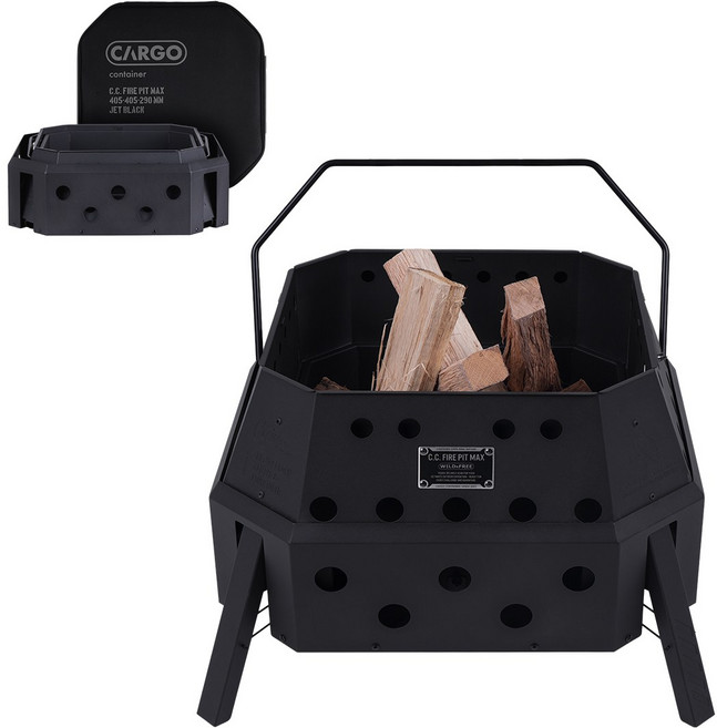 카고컨테이너 캠핑 이중연소 접이식 원액션 휴대용 화로대 파이어 핏 맥스, 1개