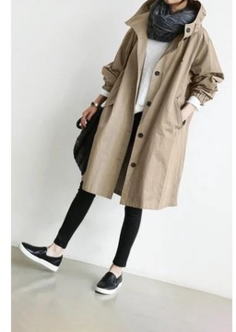 韓版大尺碼風衣外套