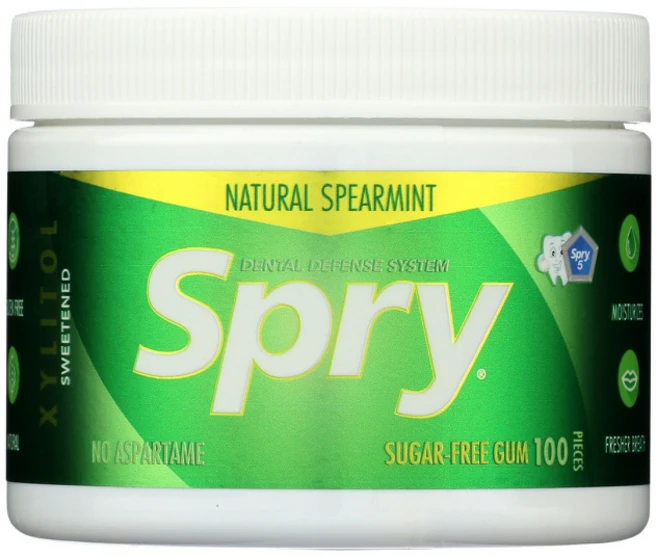 Xlear Spry Dental Defense System 무설탕 껌 천연 스피어민트 100개입 1팩, 120g, 1개 - 쿠팡