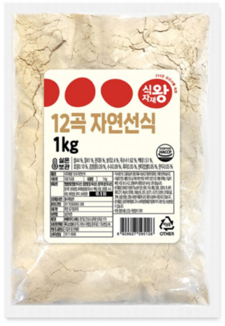 바이오푸드몰_식자재왕 12곡 자연선식 미숫가루, 29개, 1kg
