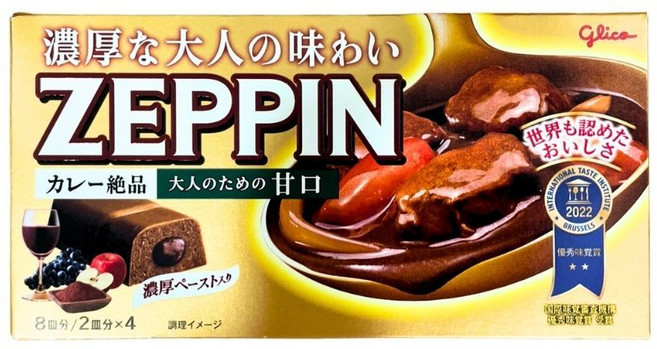 固力果 ZEPPIN 絕品咖哩塊 濃郁夾心咖哩塊 紅酒燉牛肉 日式咖哩, 1個, 甘口 - 甜味, 175g