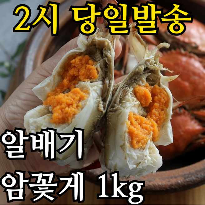 당일조업 국산 서해안 태안 꽃게 생물 알배기 암꽃게 활꽃게 kg당 4-6미, 1개, 1kg