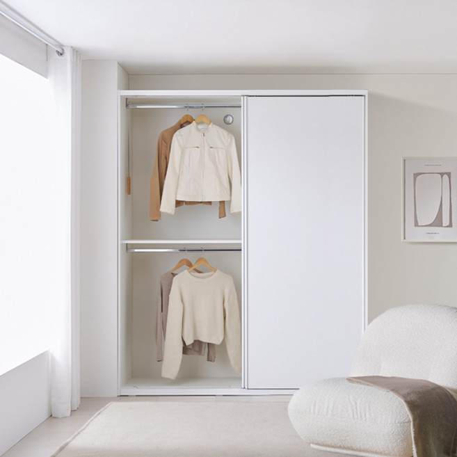 솔리에 더딥 속깊은 슬라이딩 옷장 E0등급 광폭 화이트