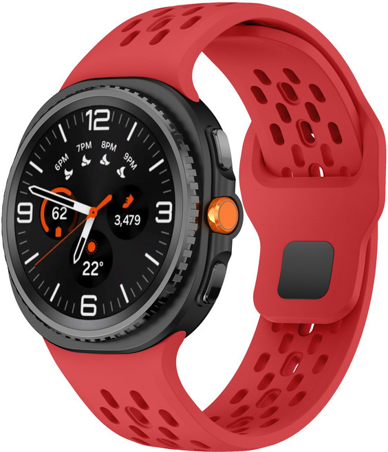 갤럭시워치 8 40mm 44mm 8클래식 46mm 호환 실리콘 스트랩 스포츠 멀티타공 소프트 루프 밴드 워치7/6/5/5골프/4/4클래식 45mm 43mm 47mm 42mm, 레드