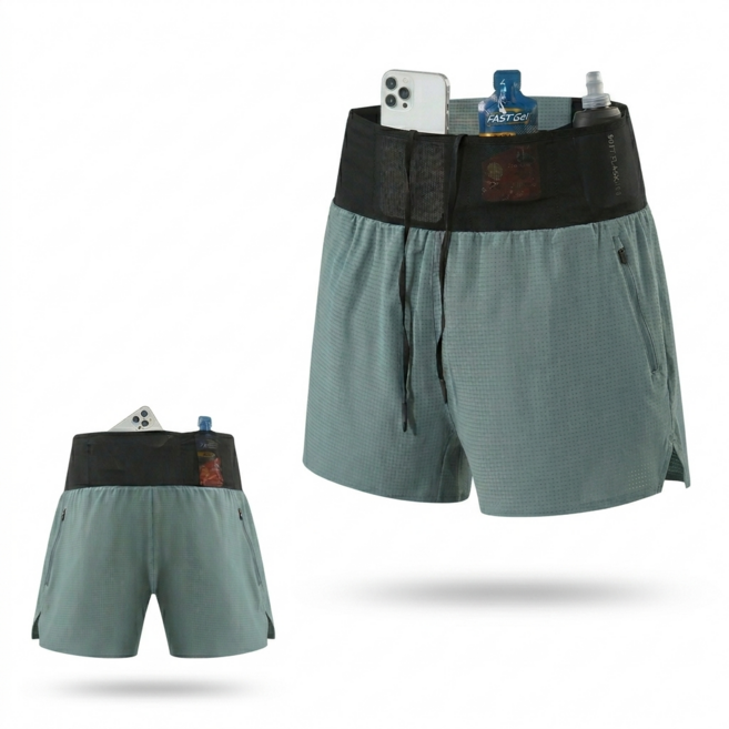 트레일 러닝반바지 운동 2in1 이너팬츠 포켓 러닝 헬스 트레이닝 스포츠 반바지