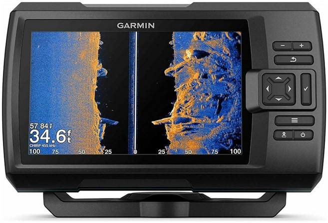 Garmin 010-02550-00 스트라이커 비비드 4cv 사용하기 쉬운 4인치 컬러 피쉬파인더 및 소나 변환기 스캐닝 팔레트, 7 Inch