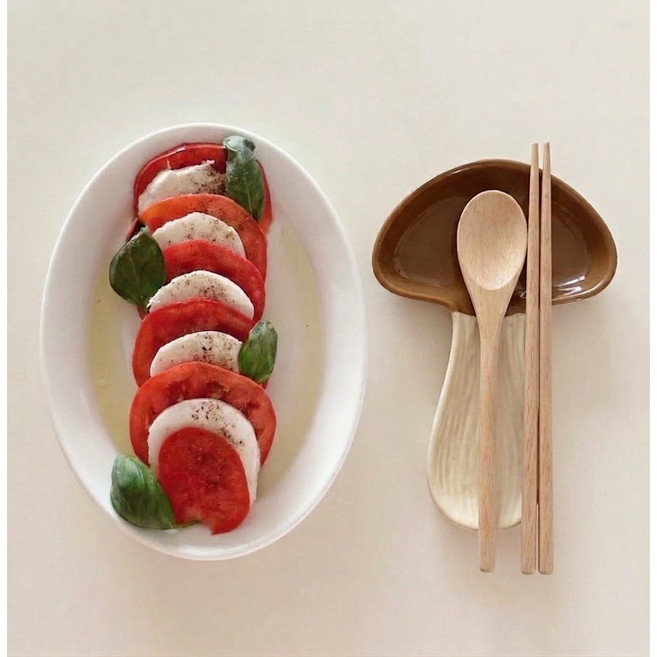 예쁜 버섯 수저받침대 젓가락받침, 1개, 브라운