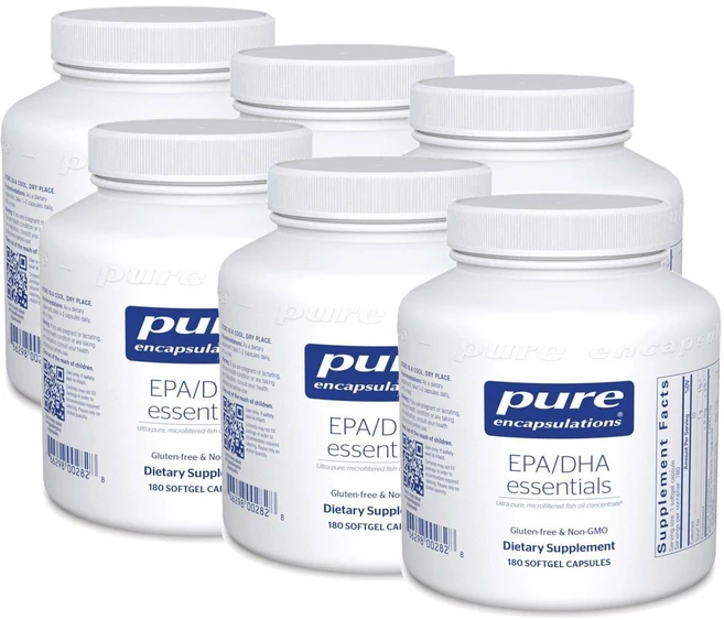 퓨어인캡슐레이션 에센셜 피쉬오일 오메가 소프트젤 Pure Encapsulations EPA DHA, 6개, 180정 - 쿠팡