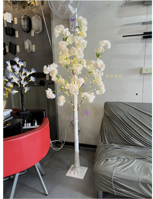 居家裝飾花落地燈 裝飾燈 T202, 150cm白櫻粉
