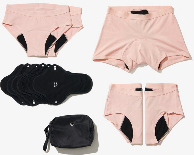 싸이클린 위생팬티 소중한 너에게 에어 패키지 순면 생리 흡수 방수 여성 면팬티 입는오버나이트 방수파우치