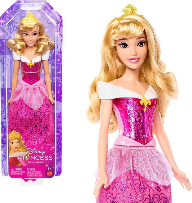 [5] Mattel 디즈니 프린세스 벨 인형 반짝이는 패션 탈착식 스커트 티아라 및 신발 포즈 가능 및 수집품 미녀와 야수에서 영감을 얻었습니다, 오로라