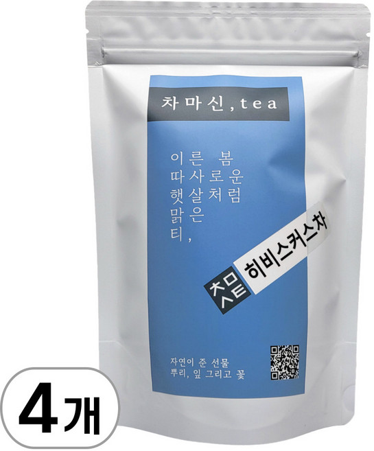 차마신티 히비스커스차 티백 새콤달콤 건강한 차, 4개, 50개입, 1g