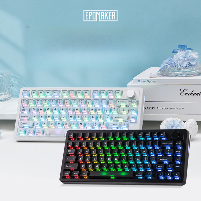 EPOMAKER HE75V2 게이밍 키보드 80키 RT 0.001mm gasket 8000mah긴항속 RGB 마그네틱축 3모드 8K, 블랙