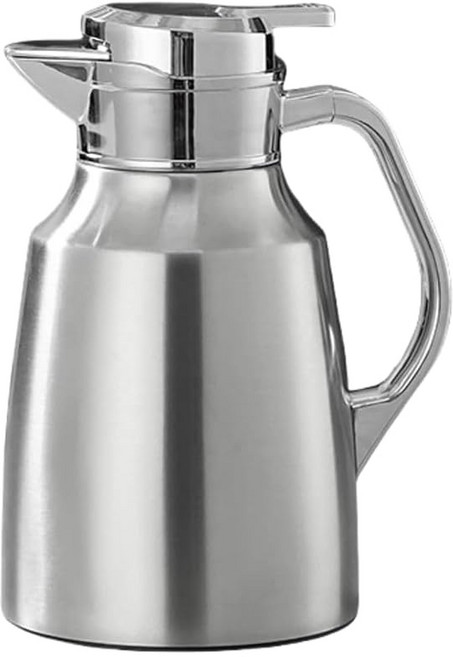 대용량 탁상 냄비 마법병 보온 포트 304 스테인리스 진공 단열 2층 높은 효력 호랑이 개폐 간단 절력 경량 북유럽풍 가정용 업무용 피콕 차 커피 물 주스용 실버 1.5L, 1개, 상세페이지 참조, 1ml