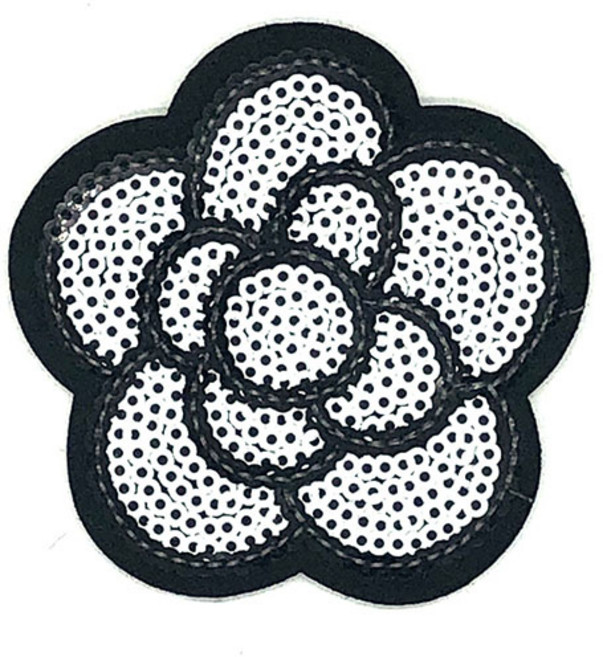 열접착식 와펜 카멜리아흰검200 자수 패치 다림질