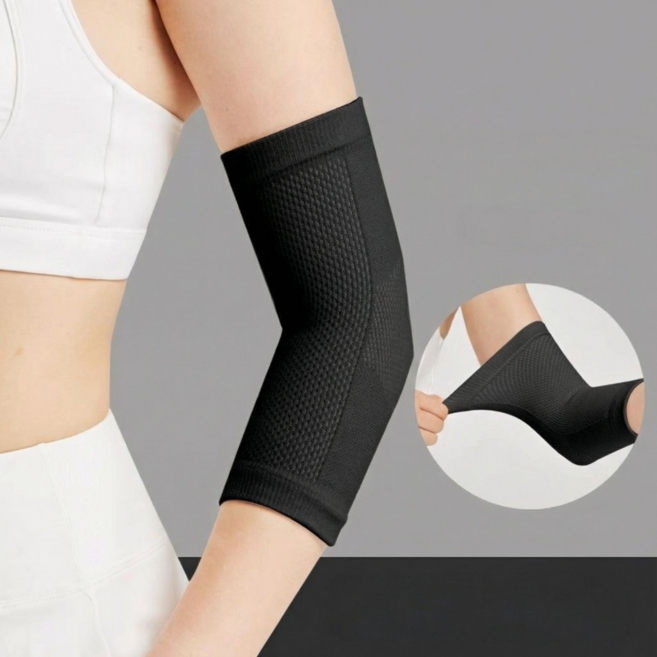 캐시웨이 얇은 팔꿈치 보호대, 블랙, 1세트