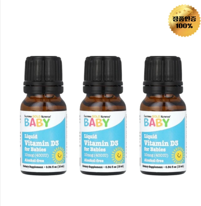 2+1 캘리포니아 골드 뉴트리션 영아용 비타민D3 400IU 10ml, 3개 - 쿠팡