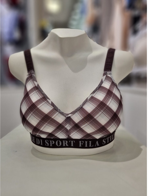 휠라언더웨어 아웃핏 시즈널 볼륨체크나염 브라탑253BR07F009