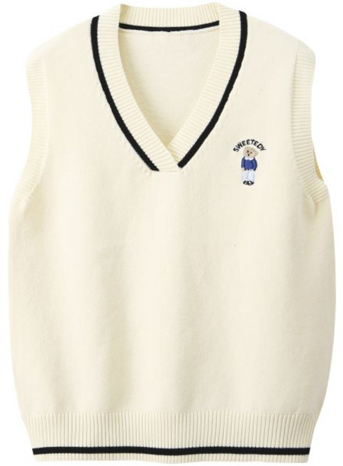 크리스탈하우스 주니어 곰돌이 니트 조끼 CS002