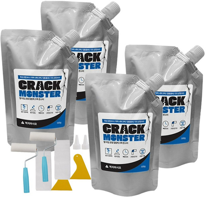 크랙몬스터 균열 보수제 TV홈쇼핑 셀프 시공 메꿈이 방수 퍼티 벽면 바닥, 2박스